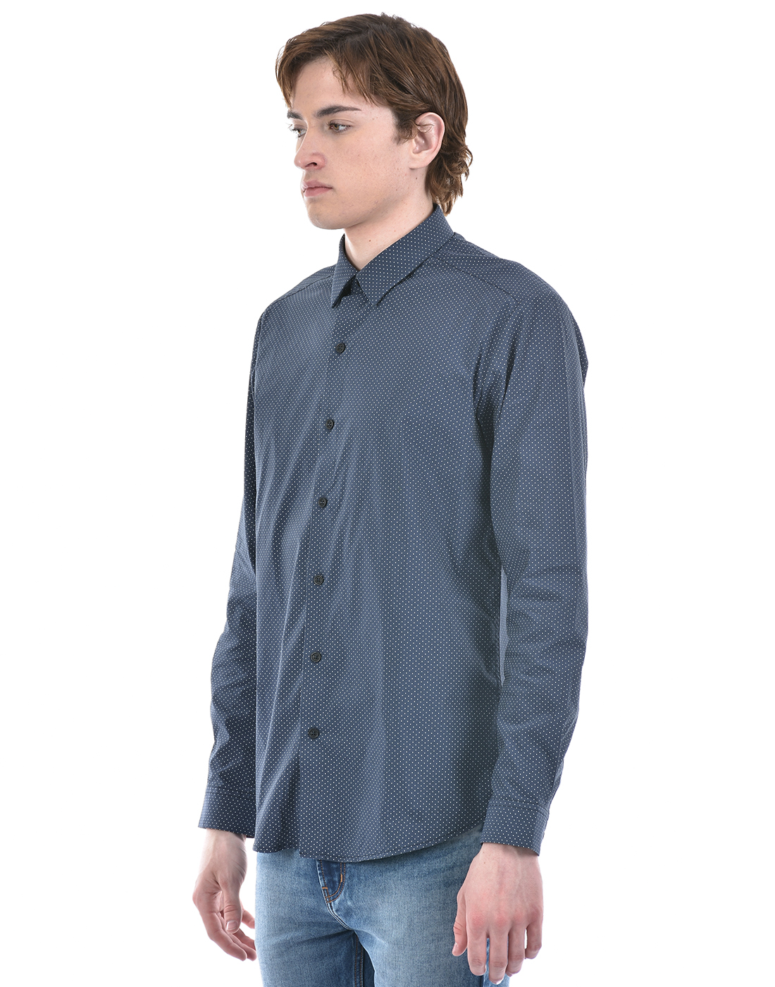 Numero Uno Men Polka Print Blue Shirt